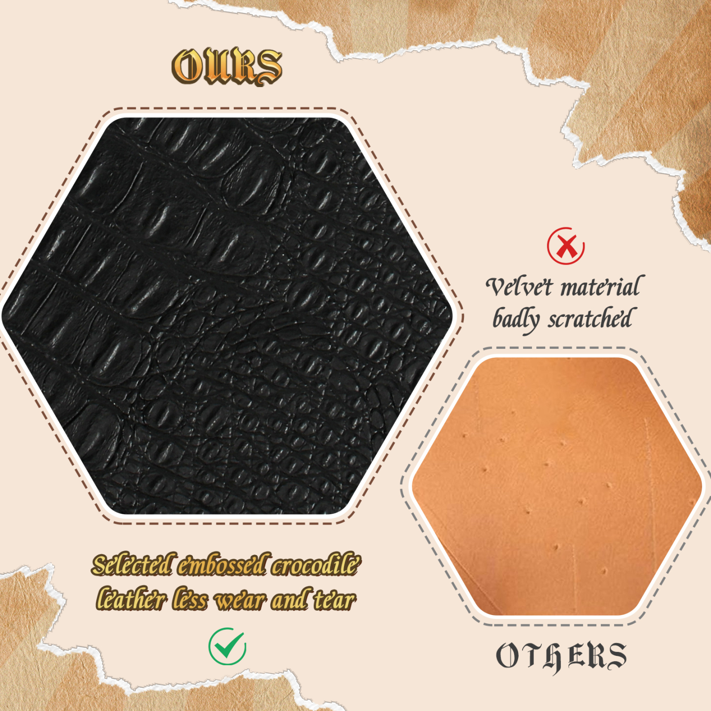 Byhoo 1Pcs Crocodile Pattern DND Dice Tray-Black