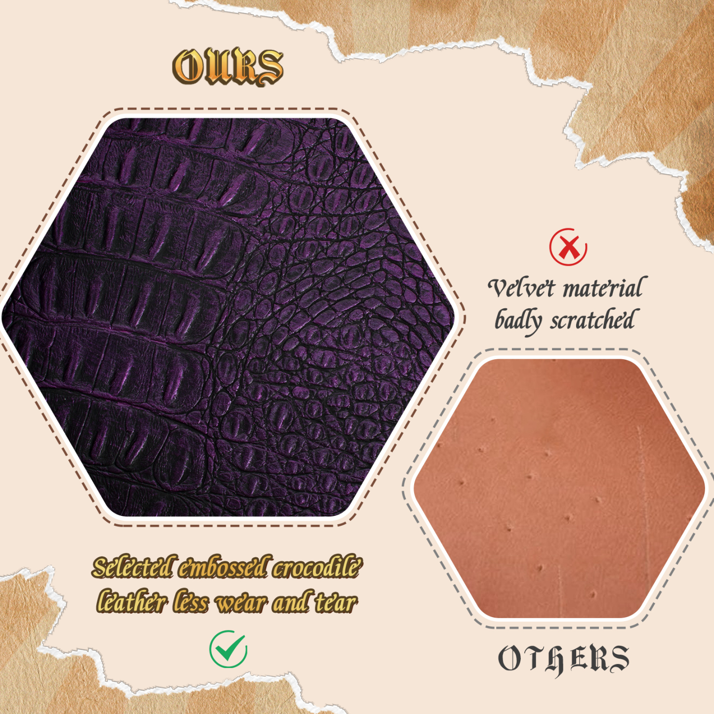 Byhoo 1Pcs Crocodile Pattern DND Dice Tray-Purple