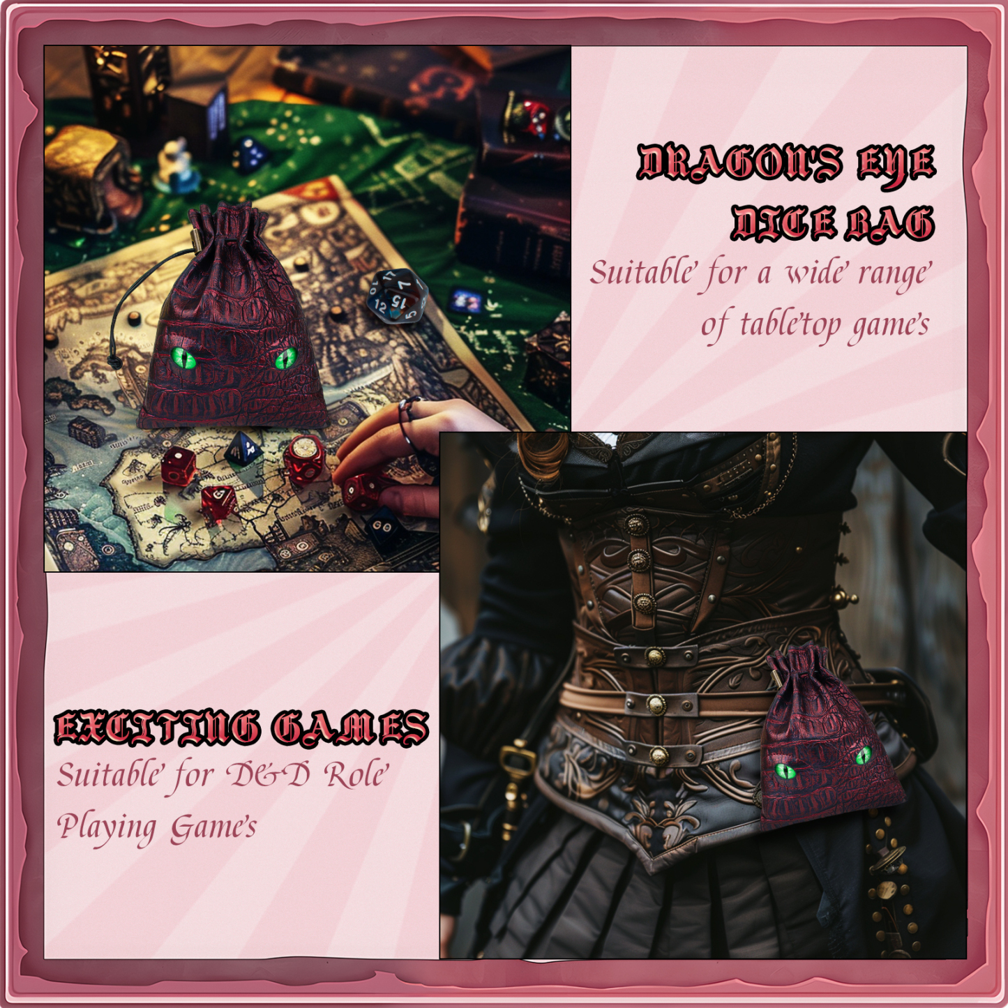 Byhoo DND Dice Bag Can Cover 6 Dice Sets