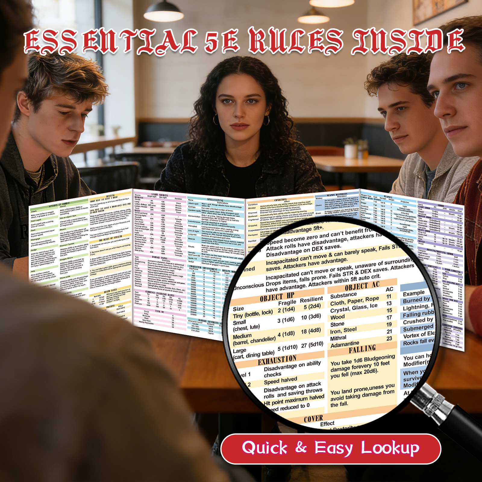 Byhoo DM Screen with Immersive Monstrous Lords Themes - Premium DM Screen 5e for D&D, Waterproof Reusable Surface, Tri-Fold Portable A4 Size Compatible with 5E Rules