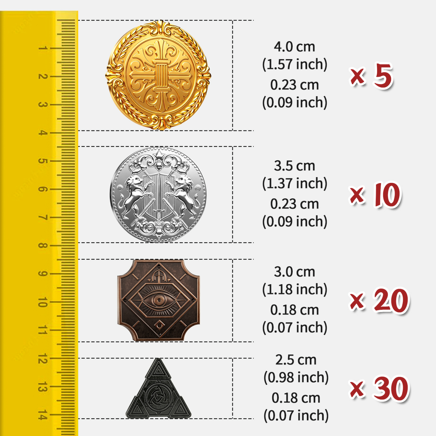Byhoo Metal Coins 85PCS,Human Theme for DND Board Games