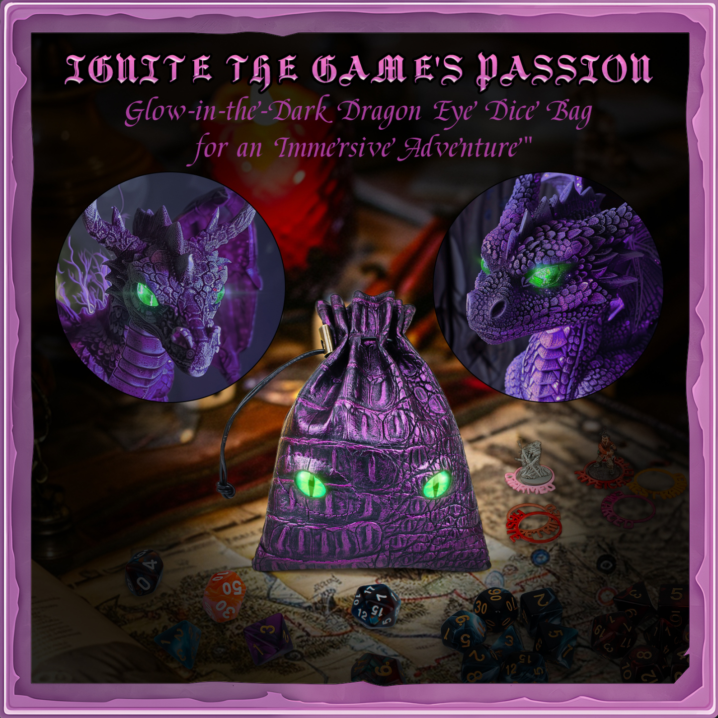 Byhoo DND Dice Bag Can Cover 6 Dice Sets