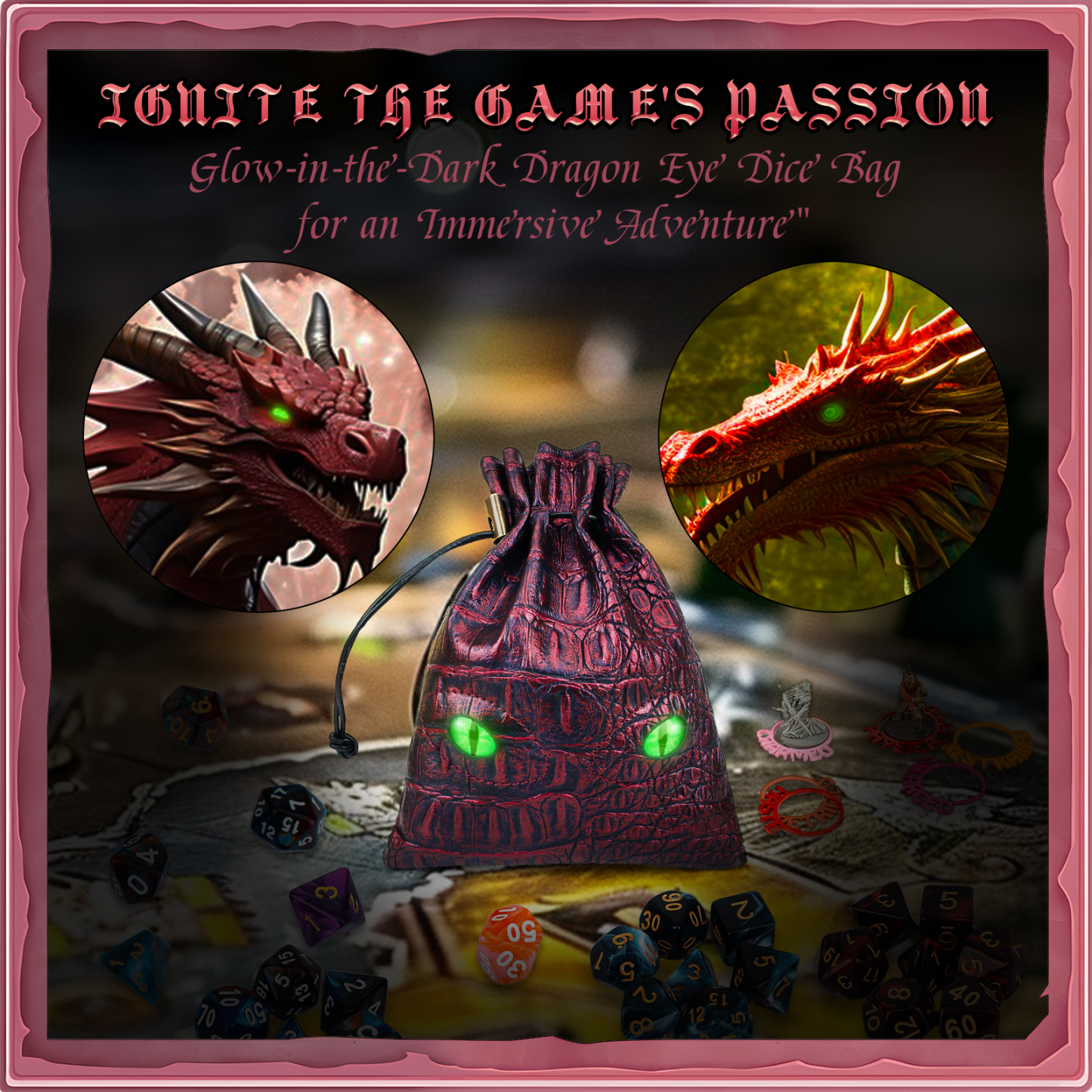 Byhoo DND Dice Bag Can Cover 6 Dice Sets