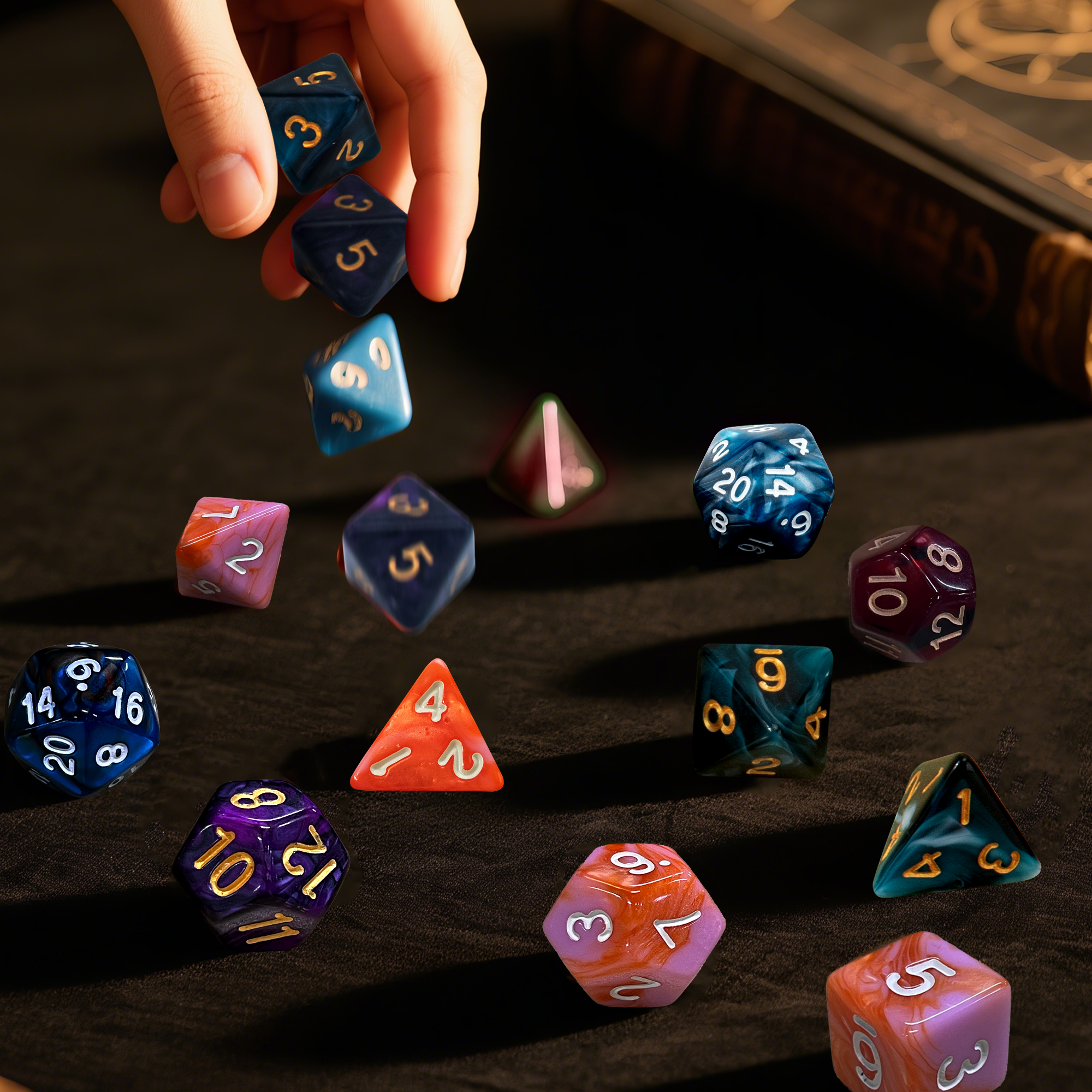 Byhoo Double - Colored Polyhedral Dice Sets for DND - Vibrant and Durable