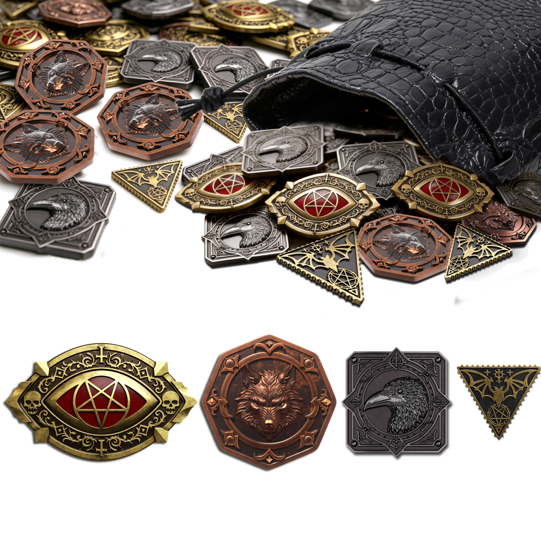 Byhoo Metal Coins 85PCS Horror-Themed Edition for DND Board Games