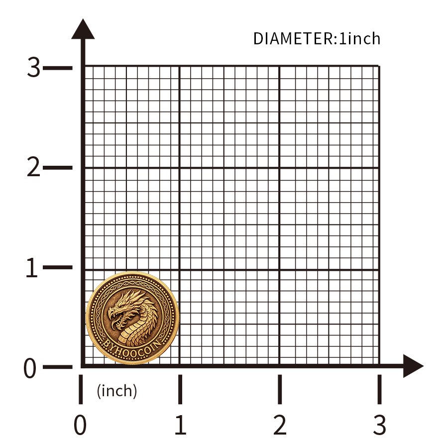 Byhoo Metal DND Fantasy Light Golden Coins - Custom Logos/Text Available