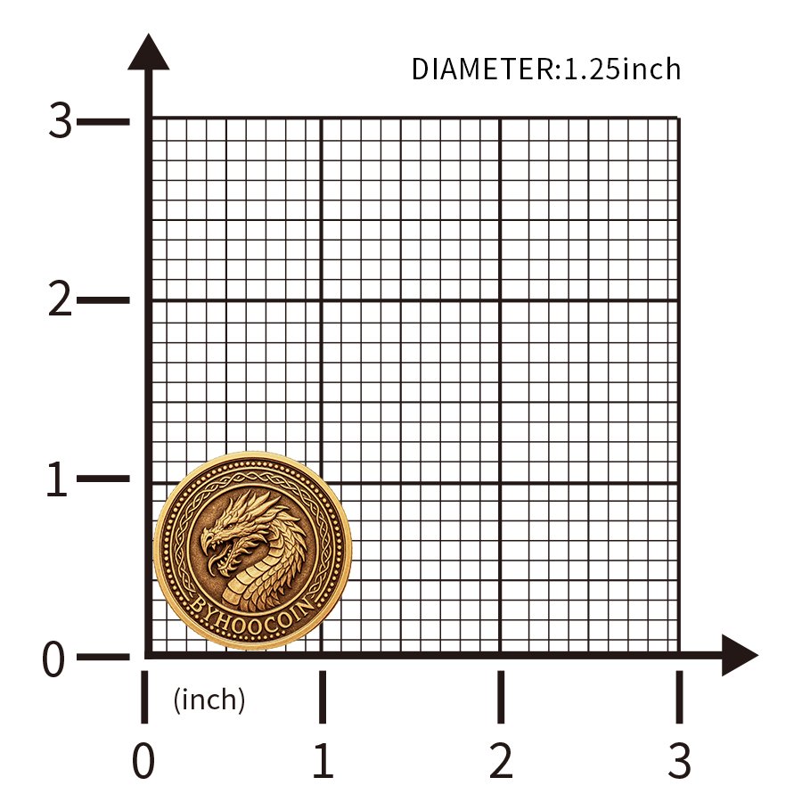 Byhoo Metal DND Fantasy Light Golden Coins - Custom Logos/Text Available