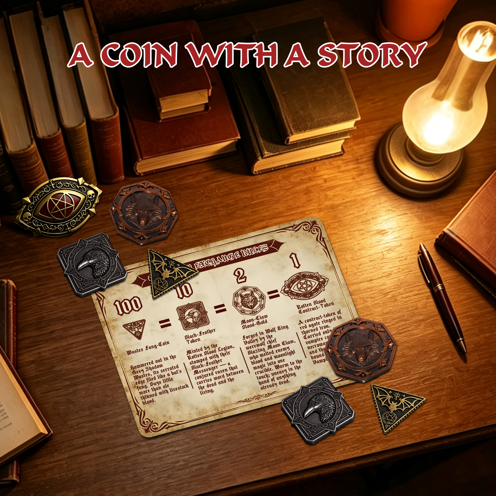 Byhoo Metal Coins 85PCS Horror-Themed Edition for DND Board Games