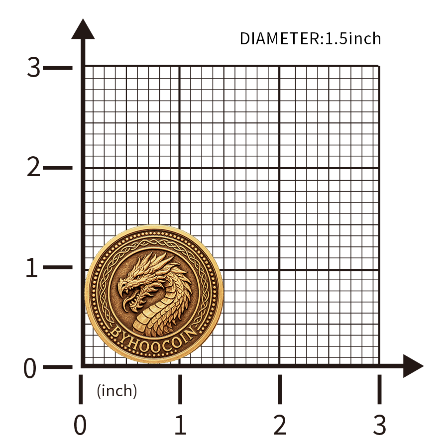 Byhoo Metal DND Fantasy Light Golden Coins - Custom Logos/Text Available