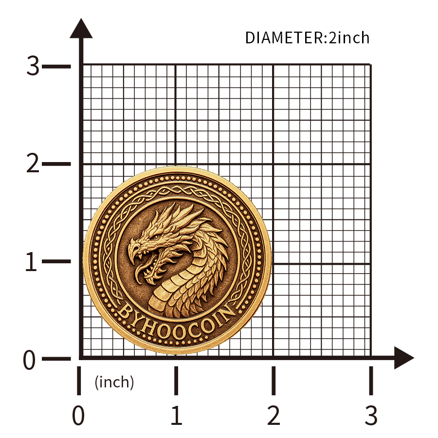 Byhoo Metal DND Fantasy Light Golden Coins - Custom Logos/Text Available