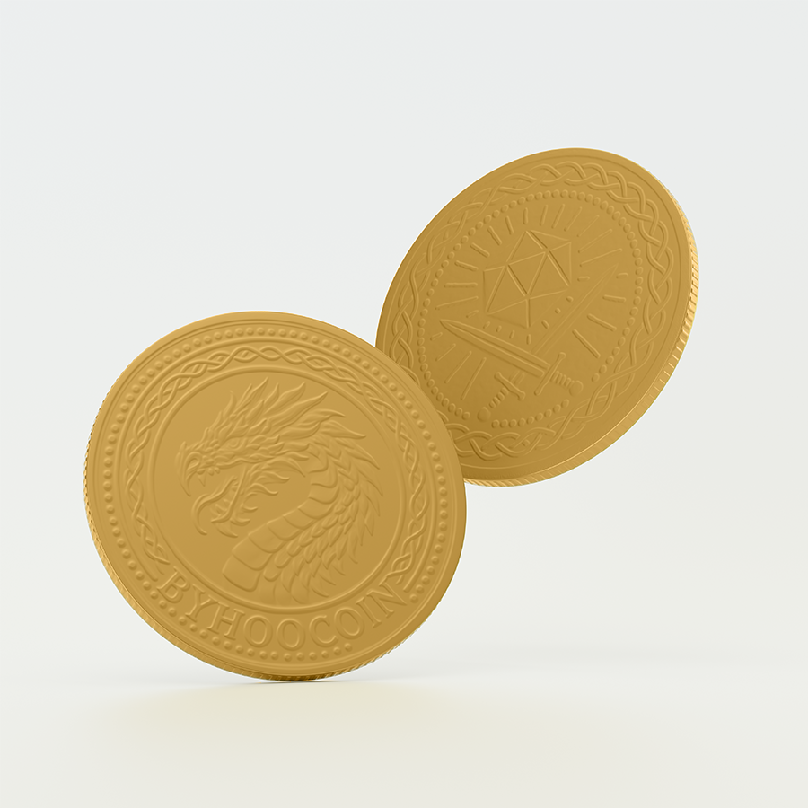 Byhoo Metal DND Fantasy Light Golden Coins - Custom Logos/Text Available