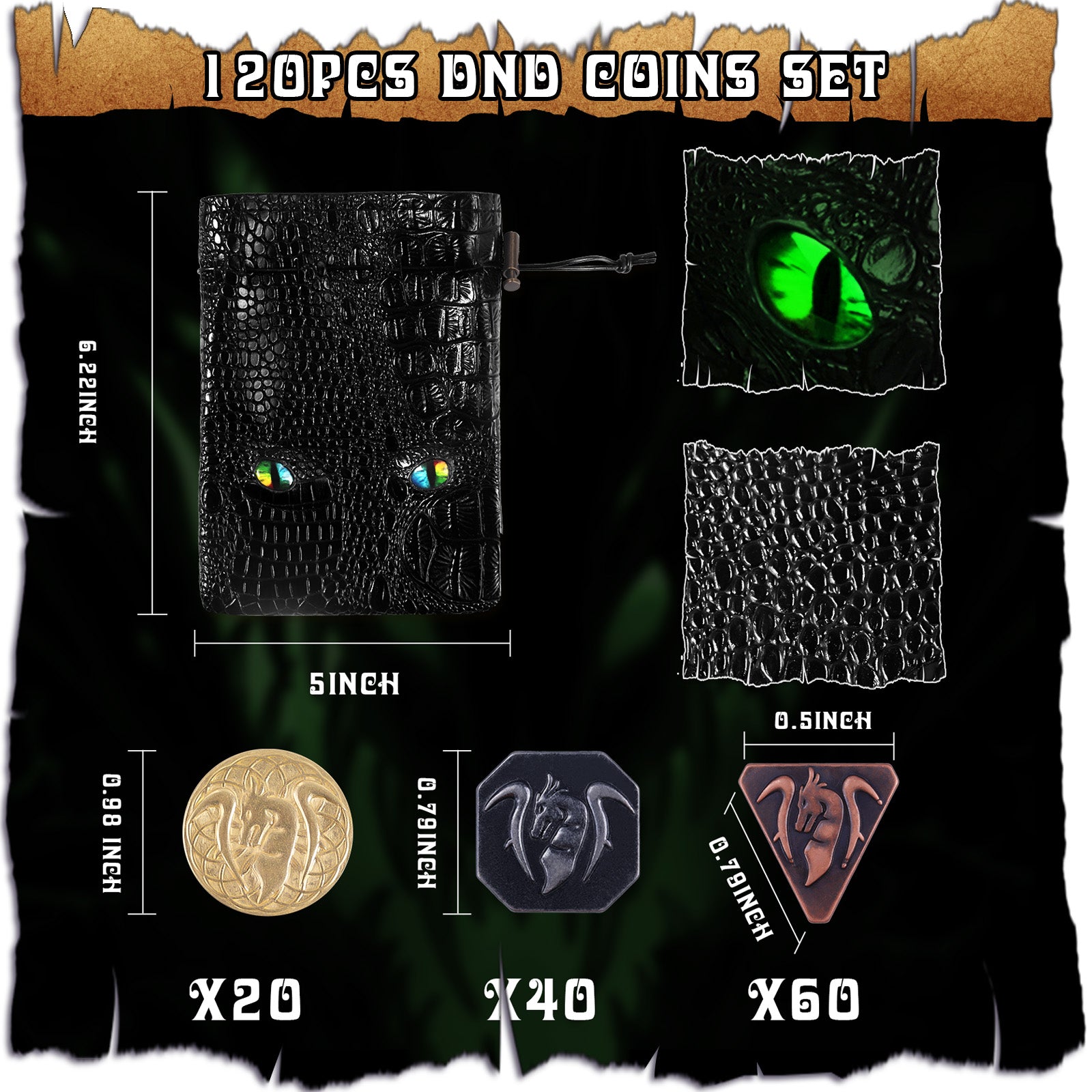 Byhoo 120PCS Metal, Silver & Copper DND Coins for DND Tokens