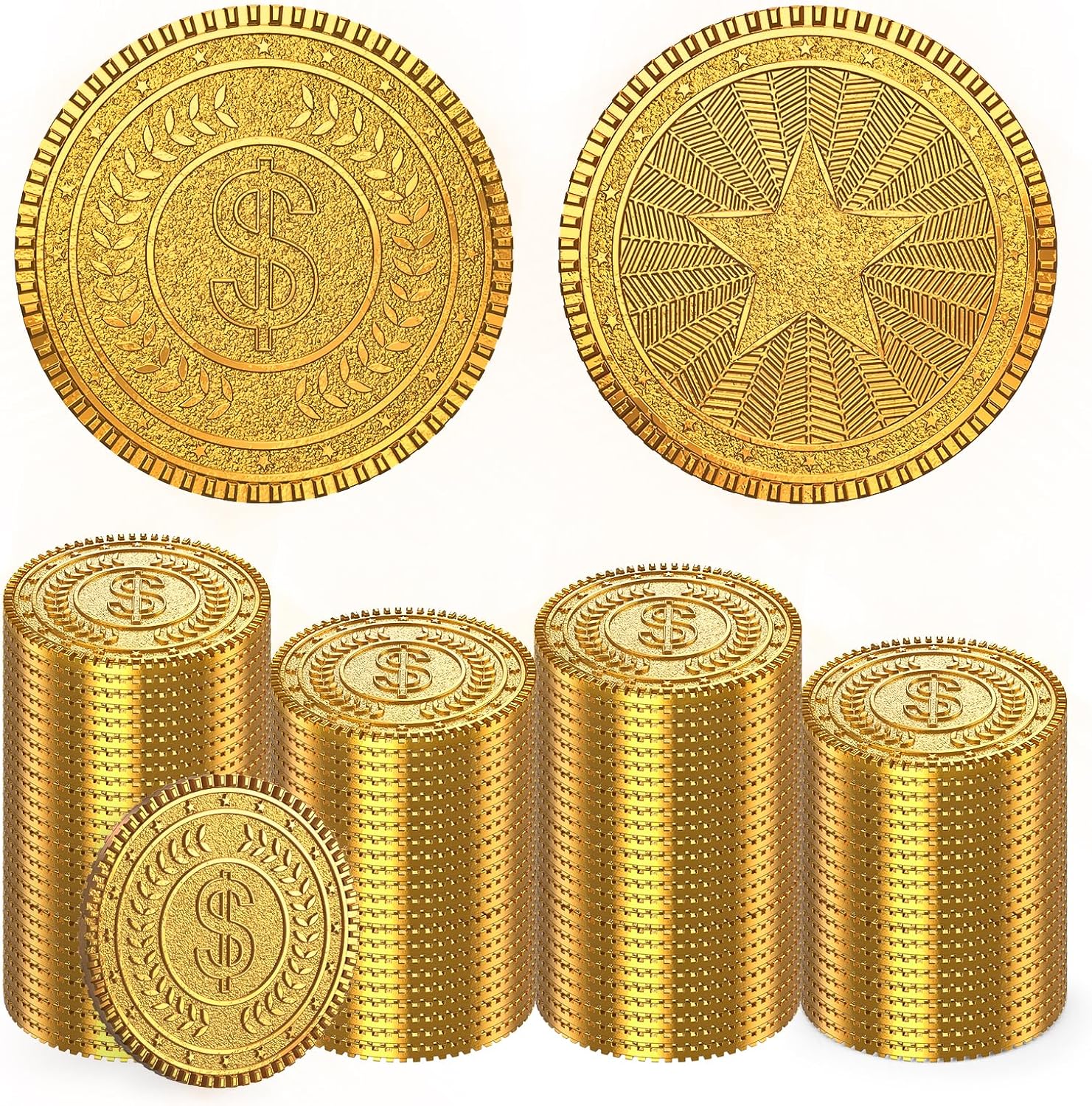 Byhoo Metal Gold Coins,DND Pirate Coins,Stress Relief Tool,with Velvet Drawstring Pouch for Board Games,Role Playing,Treasure Hunts,Pirate Adventure Themed Play Favor