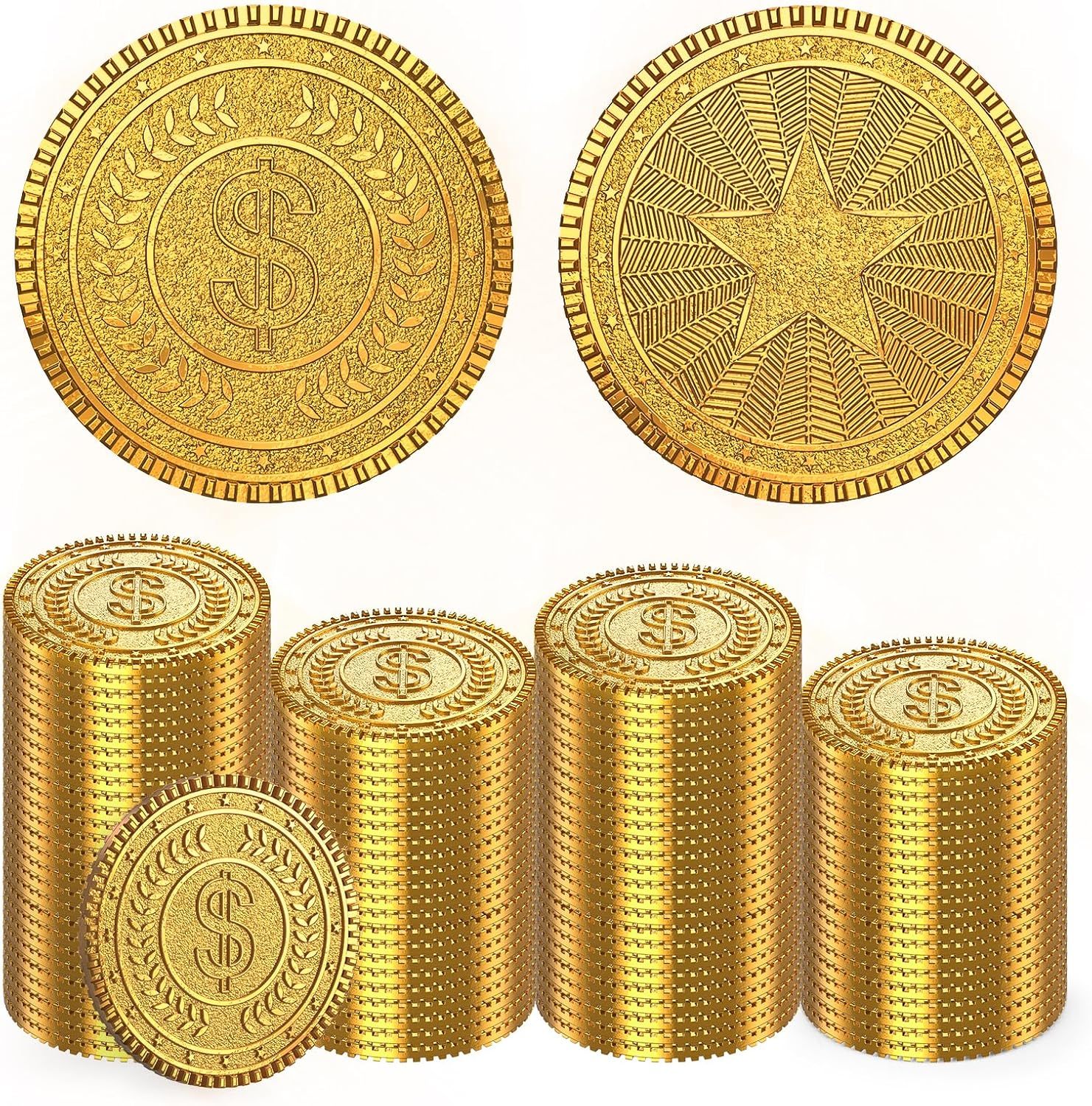 Byhoo Metal Gold Coins,DND Pirate Coins,Stress Relief Tool,with Velvet Drawstring Pouch for Board Games,Role Playing,Treasure Hunts,Pirate Adventure Themed Play Favor