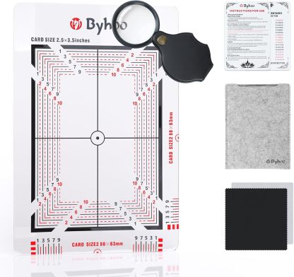 Byhoo Card Grading Kit, Professional Card Centering Tool, Precision Centering System & Magnifying Card Inspection Tool, Anti-Scratch Card Grading Tool Compatible with Pokémon Cards & Sports Cards