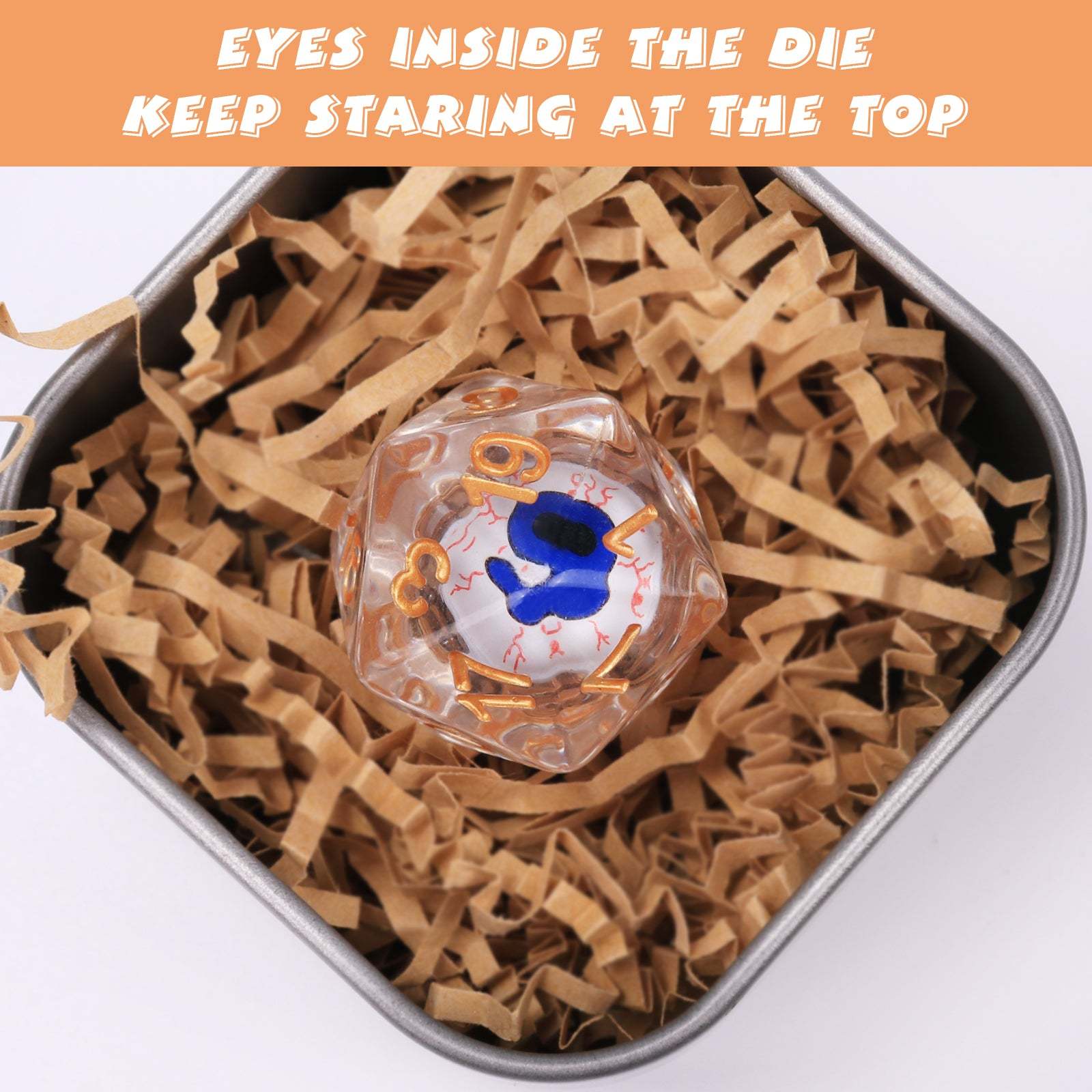 Byhoo DND Eyeball Dice with Metal Box,