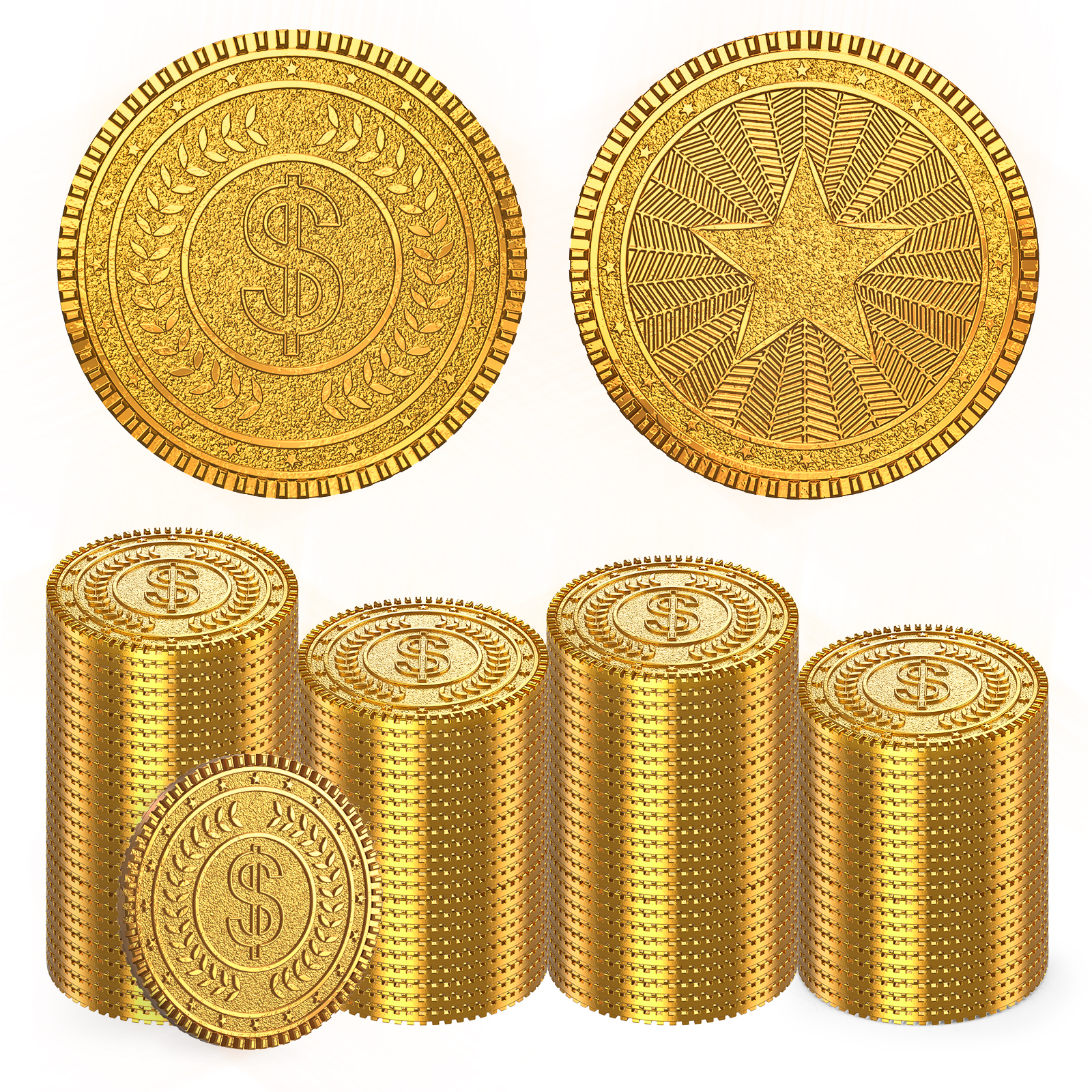 Byhoo 100 PCS Metal Gold Coins,DND Pirate Coins