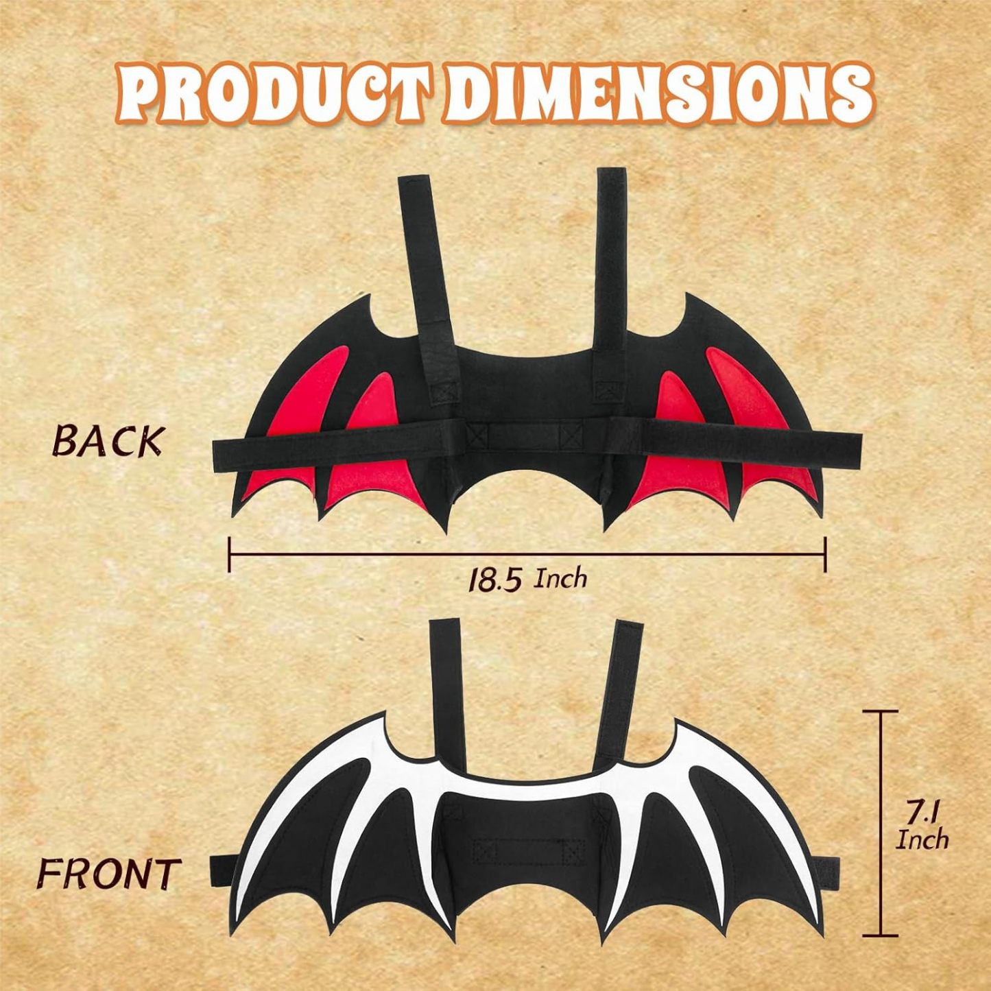 Byhoo Halloween Cat Bat Wings Costume-Sturdy Shape Without Collapsing, Essential for Halloween, Fits Kitten，Adult Cat & Small Dog