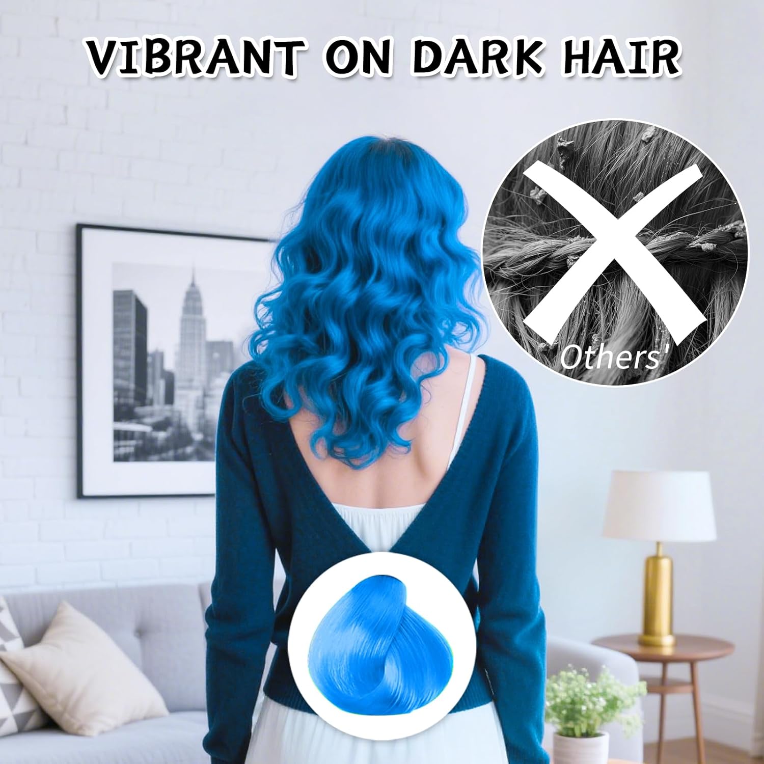 Byhoo Blue Temporary Hair Dye for Kids, Cream Formula