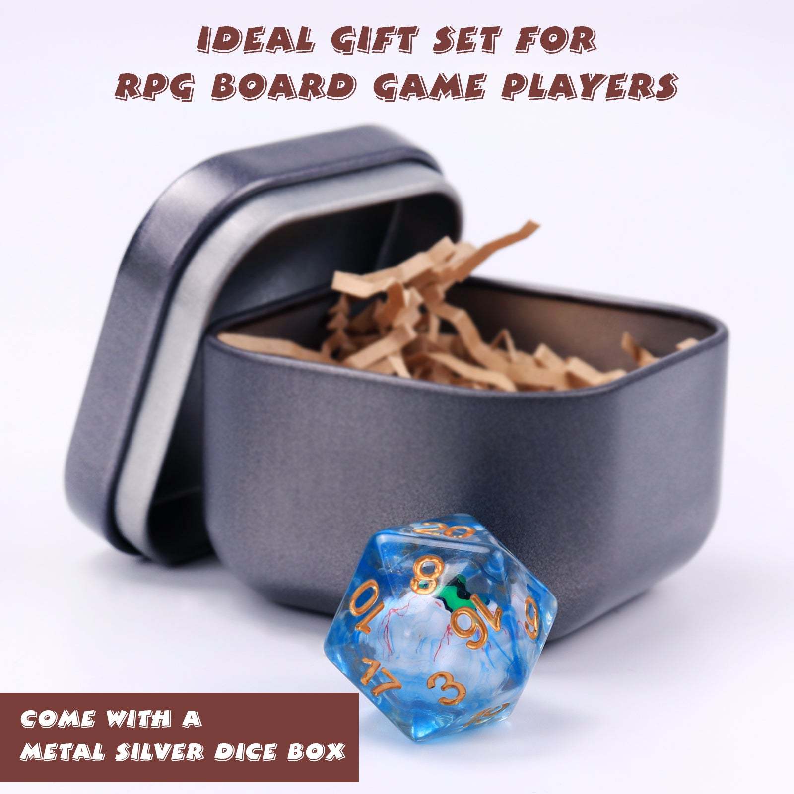 Byhoo DND Eyeball Dice with Metal Box