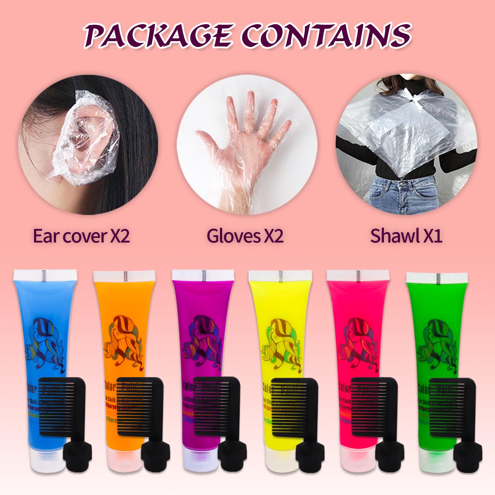 Temporary Hair Dye, Glow in the Dark Paint for Hair & Body