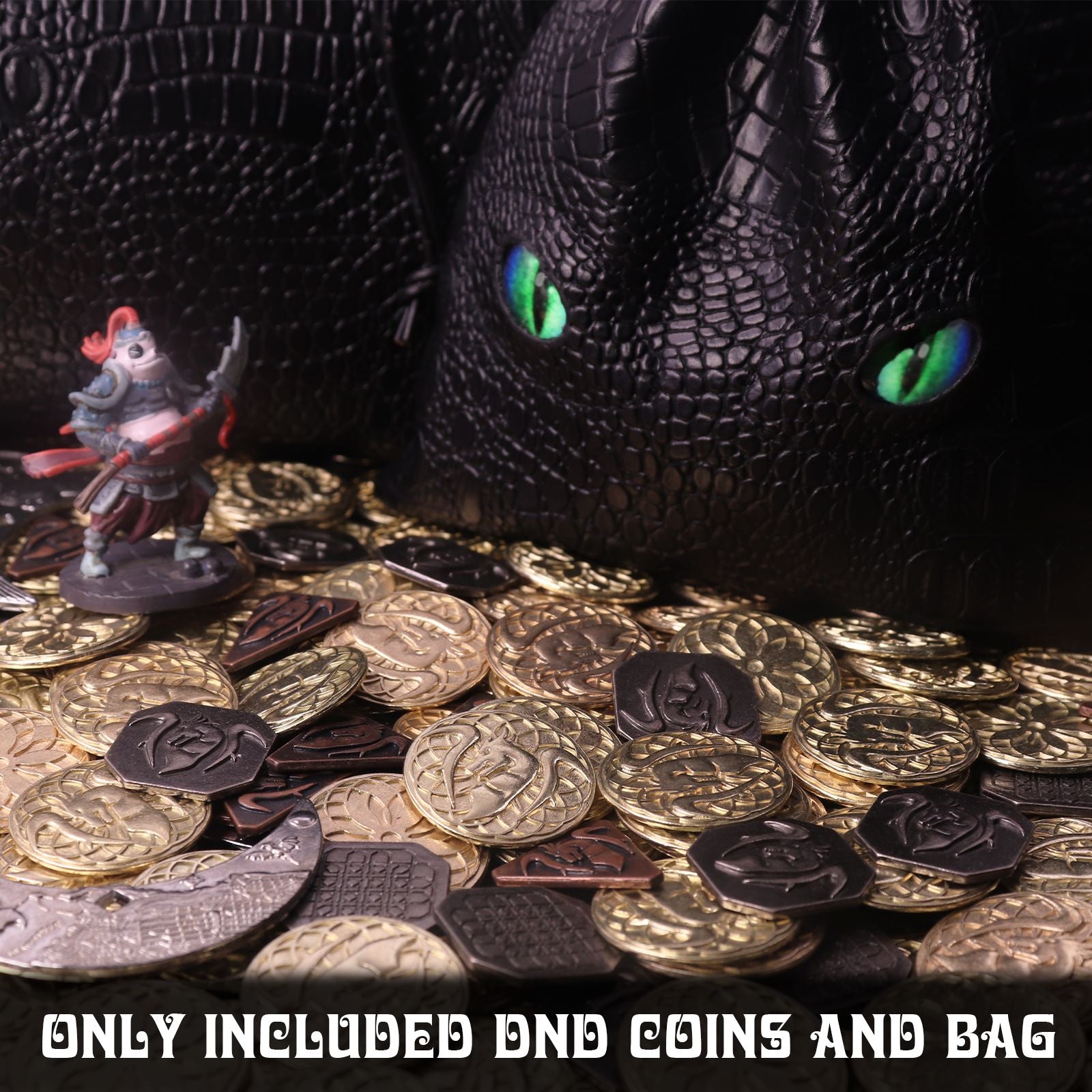 145PCS Metal DND Coins & Leather Bag