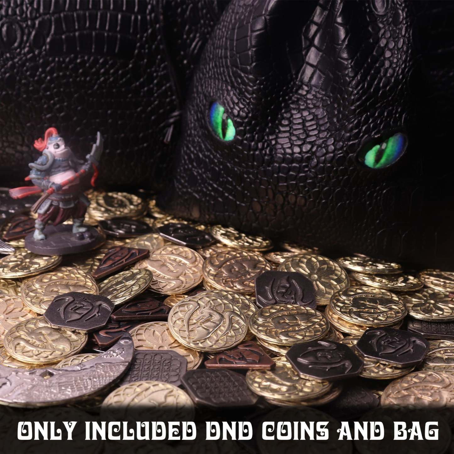 145PCS Metal DND Coins & Leather Bag