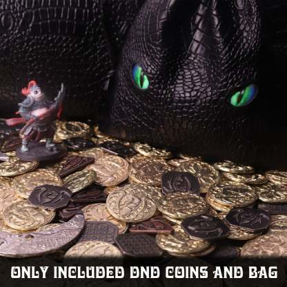 145PCS Metal DND Coins & Leather Bag