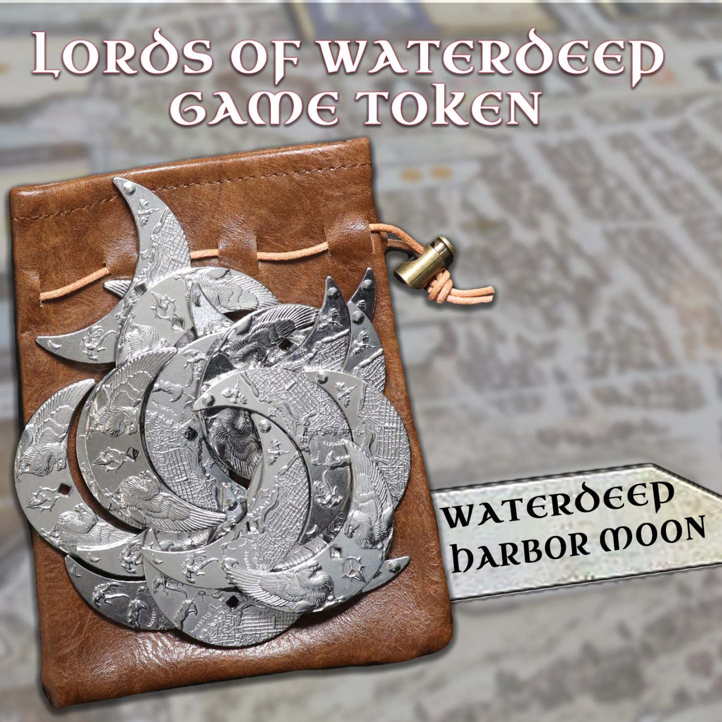 Byhoo 20 Fantasy Coins for DND Board Games Accessories & Leather Pouch