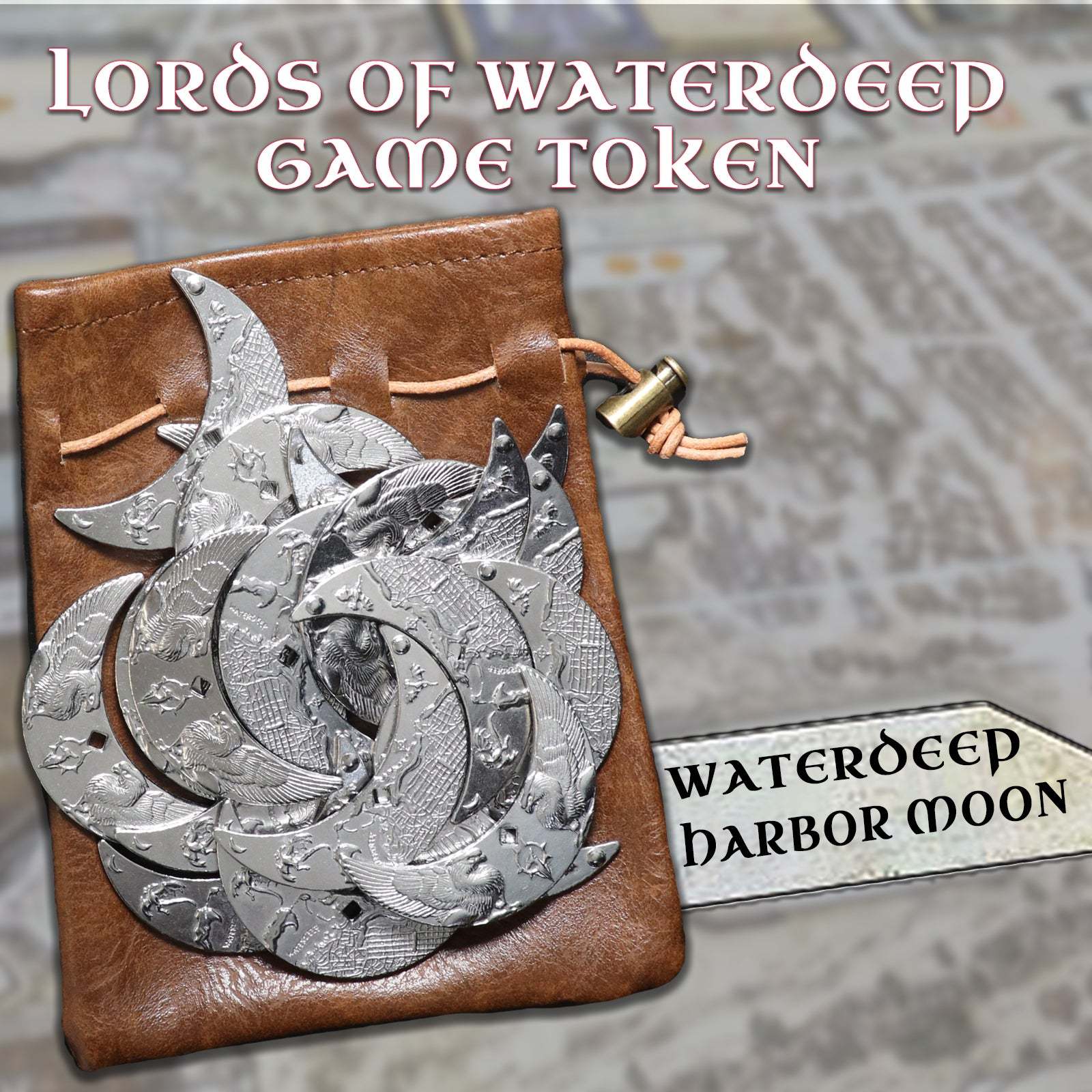 Byhoo 20 Fantasy Coins for DND Board Games Accessories & Leather Pouch
