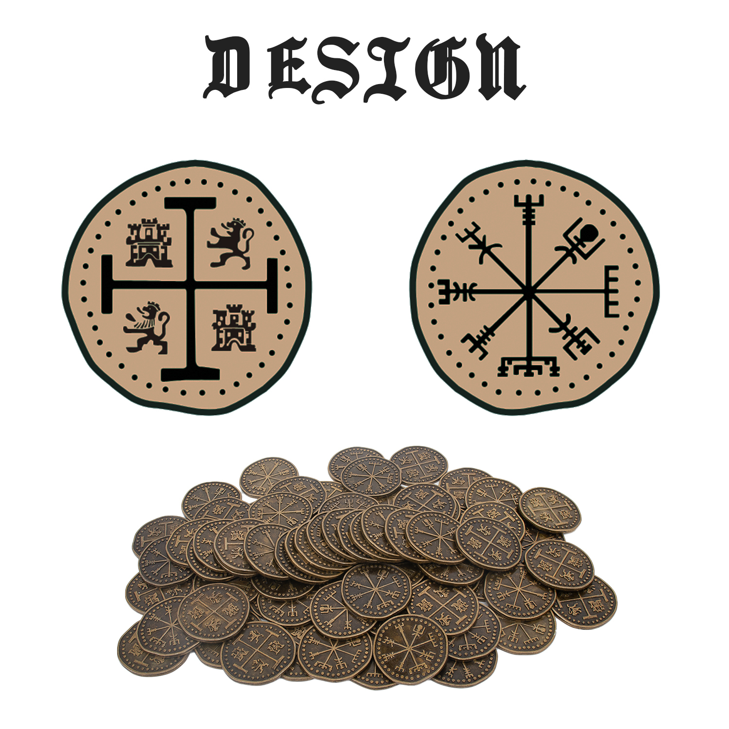 100 Pcs Metal Pirate Token Copper Coins