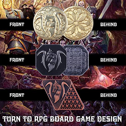 60PCS DND Coins with Leather Pouch