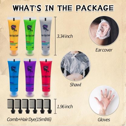 Byhoo 6PCS Temporary Hair Dye for Dark & Light Hair