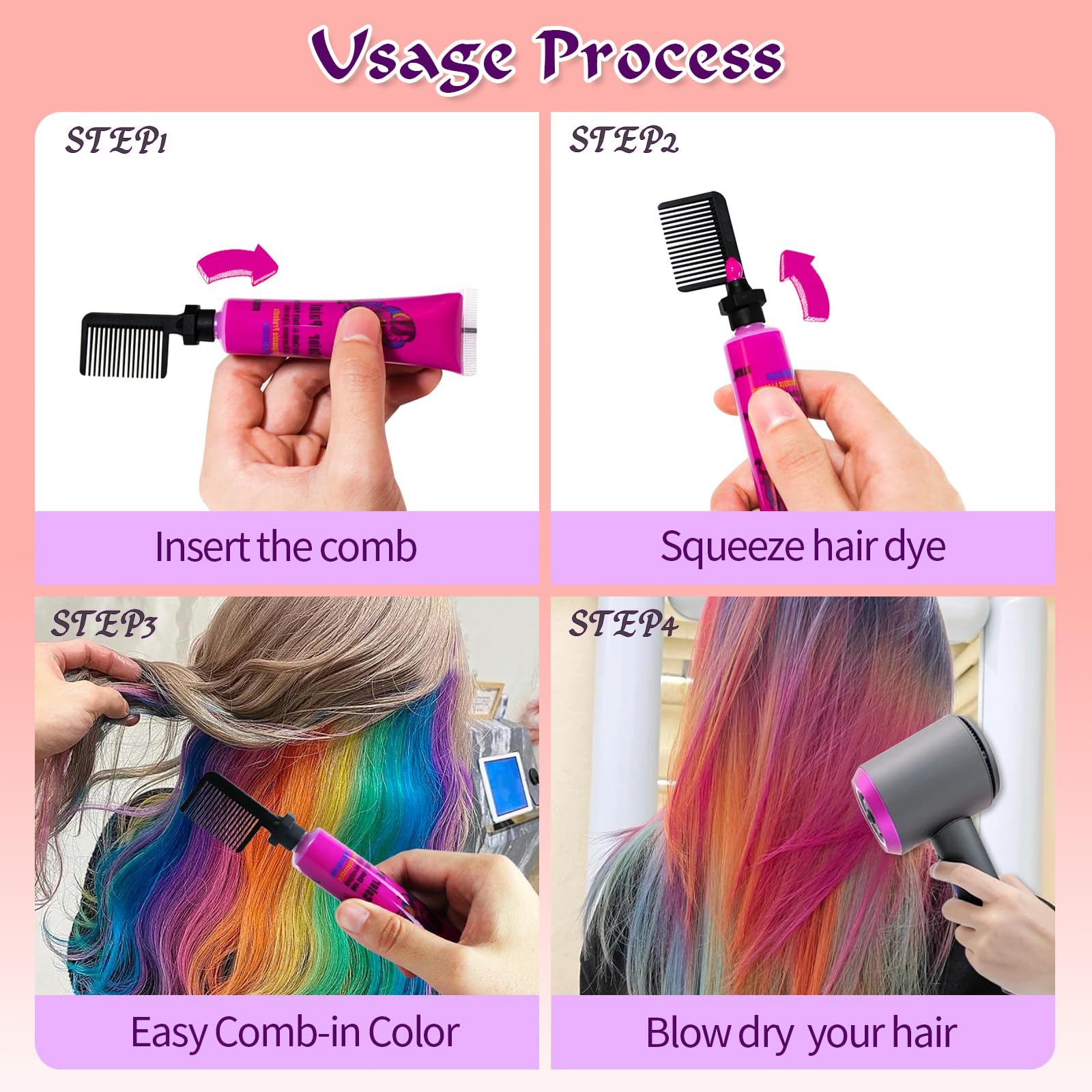 Temporary Hair Dye, Glow in the Dark Paint for Hair & Body