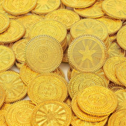 Byhoo Metal Gold Coins,DND Pirate Coins,Stress Relief Tool,with Velvet Drawstring Pouch for Board Games,Role Playing,Treasure Hunts,Pirate Adventure Themed Play Favor