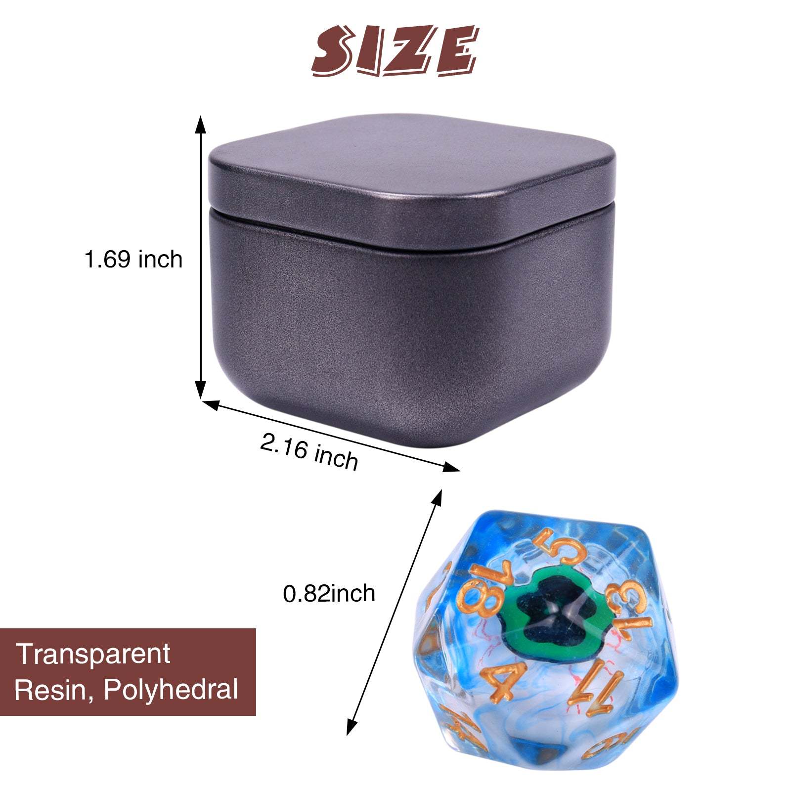 Byhoo DND Eyeball Dice with Metal Box