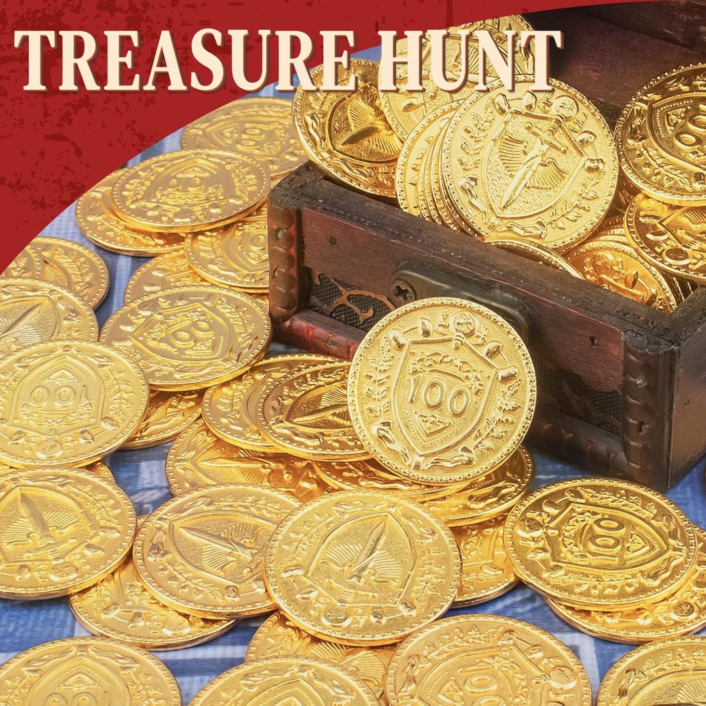 Byhoo 30PCS Metal DND Coins, 1.2" Gold Tokens with 100 Face Value for Board Game and Tabletop RPG, Fantasy Metal Coins for Pathfinder,Pirate Game and Party Cosplay