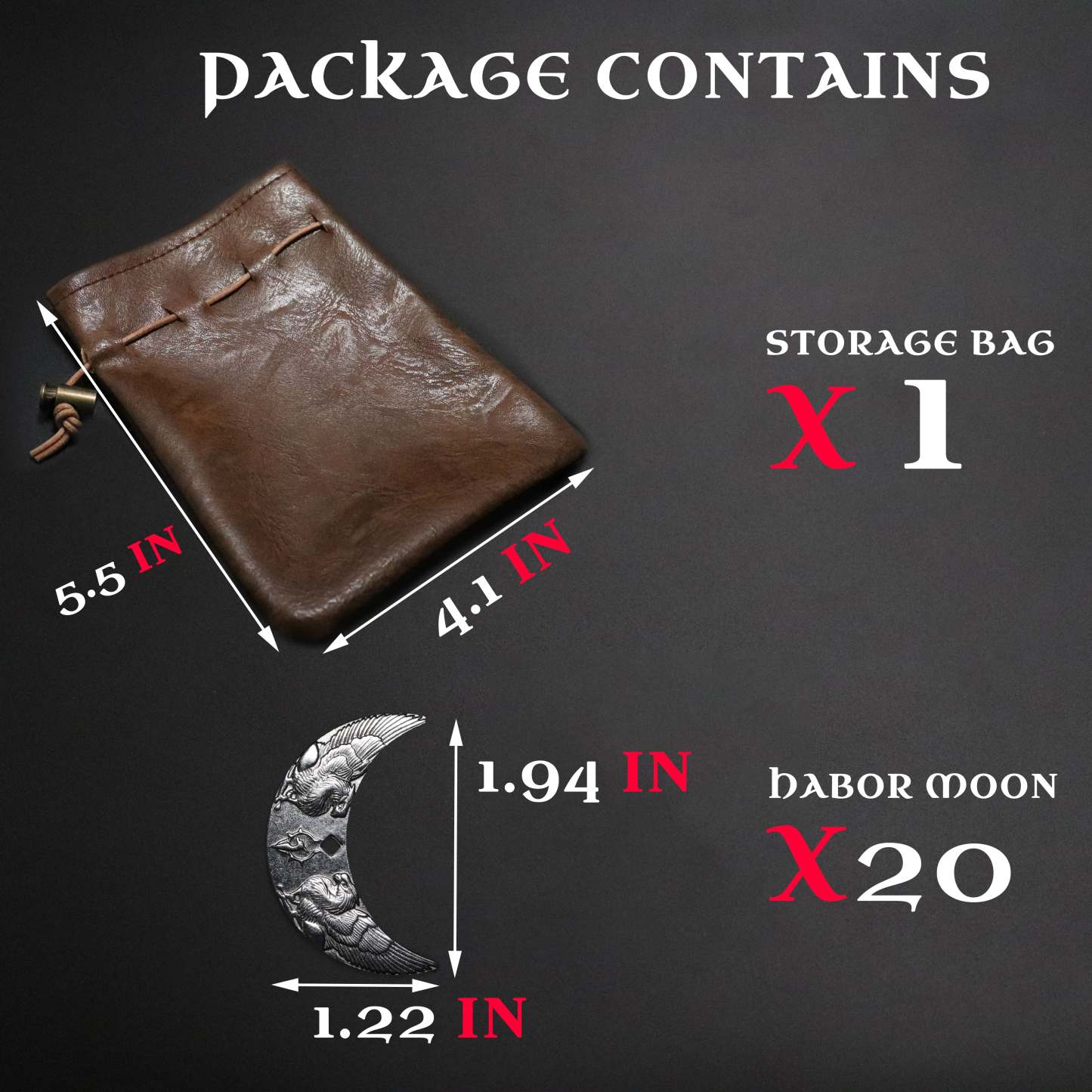 Byhoo 20 Fantasy Coins for DND Board Games Accessories & Leather Pouch