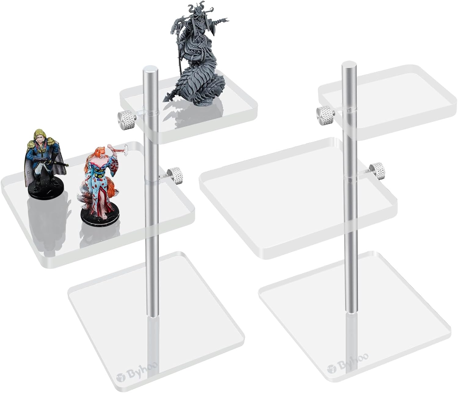 Byhoo DND Flying Miniatures Combat Risers, Adjustable Acrylic Platforms & Flight Stands for Epic Battles, Versatile DND Miniatures Display Risers, Essential DM Supplies & RPG Accessories