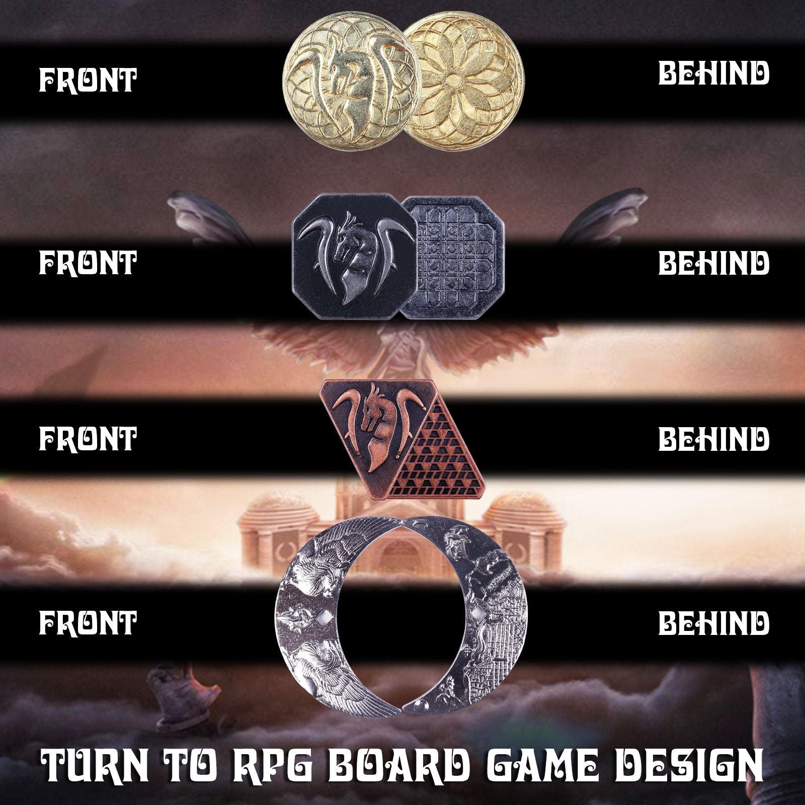 145PCS Metal DND Coins & Leather Bag