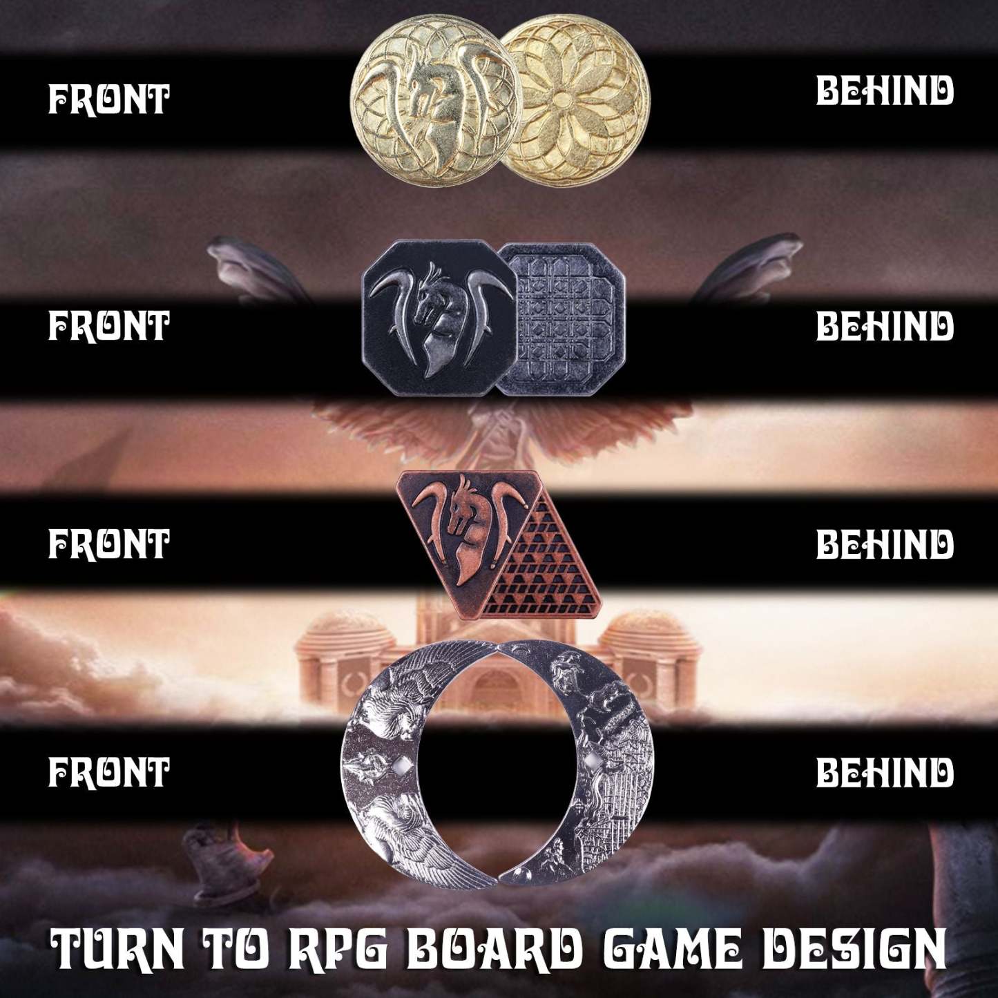 145PCS Metal DND Coins & Leather Bag