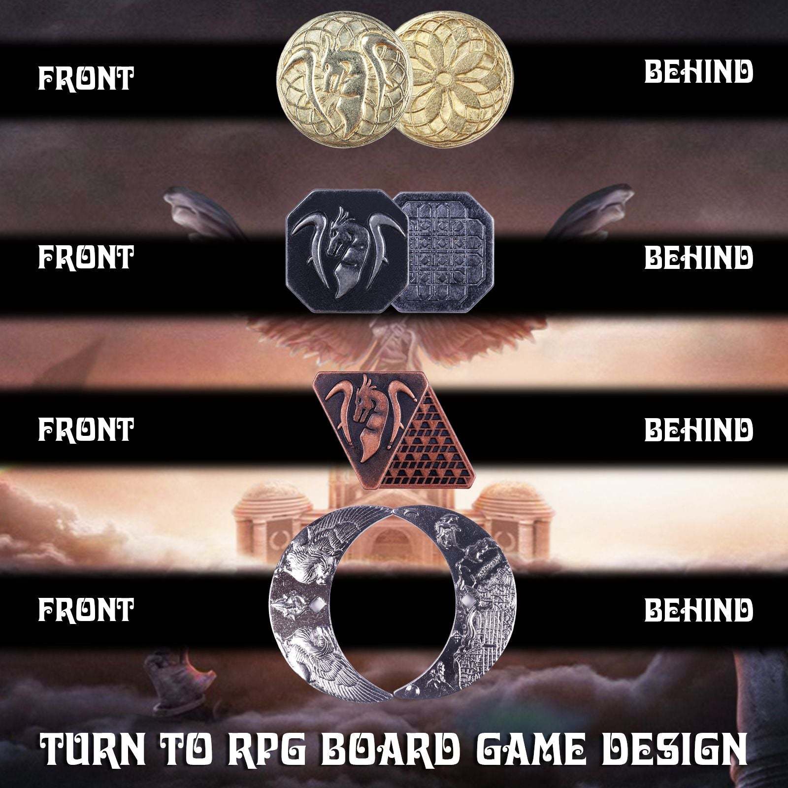 145PCS Metal DND Coins & Leather Bag