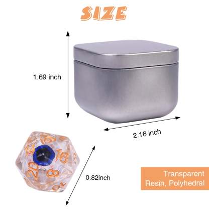 Byhoo DND Eyeball Dice with Metal Box,