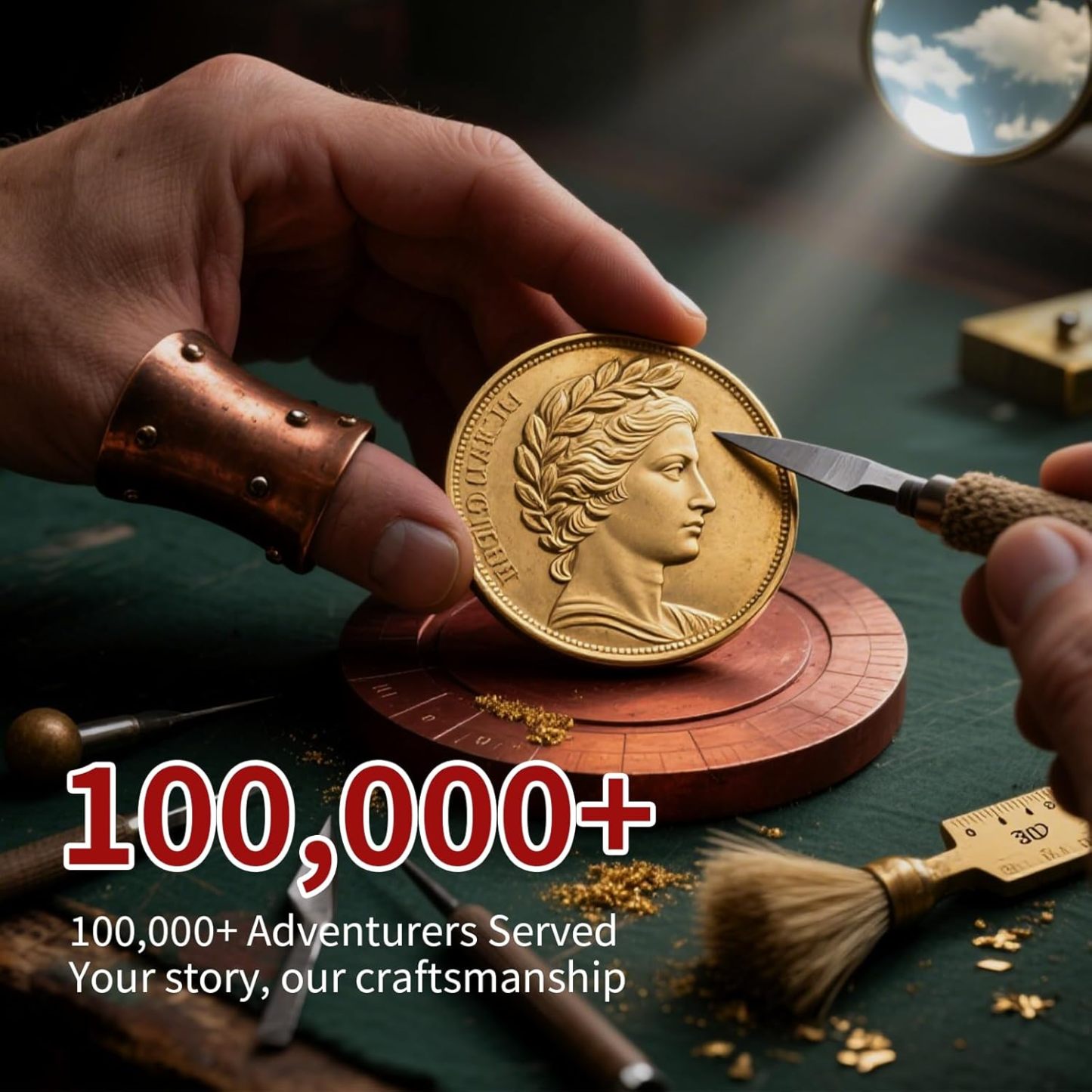 Byhoo 100 PCS Custom Coins with Logo,Text or Pattern,Stainless Steel Metal Challenge Coin,Fantasy Game Coins for DND, RPG,MTG Table Games & Party or Teaching Props