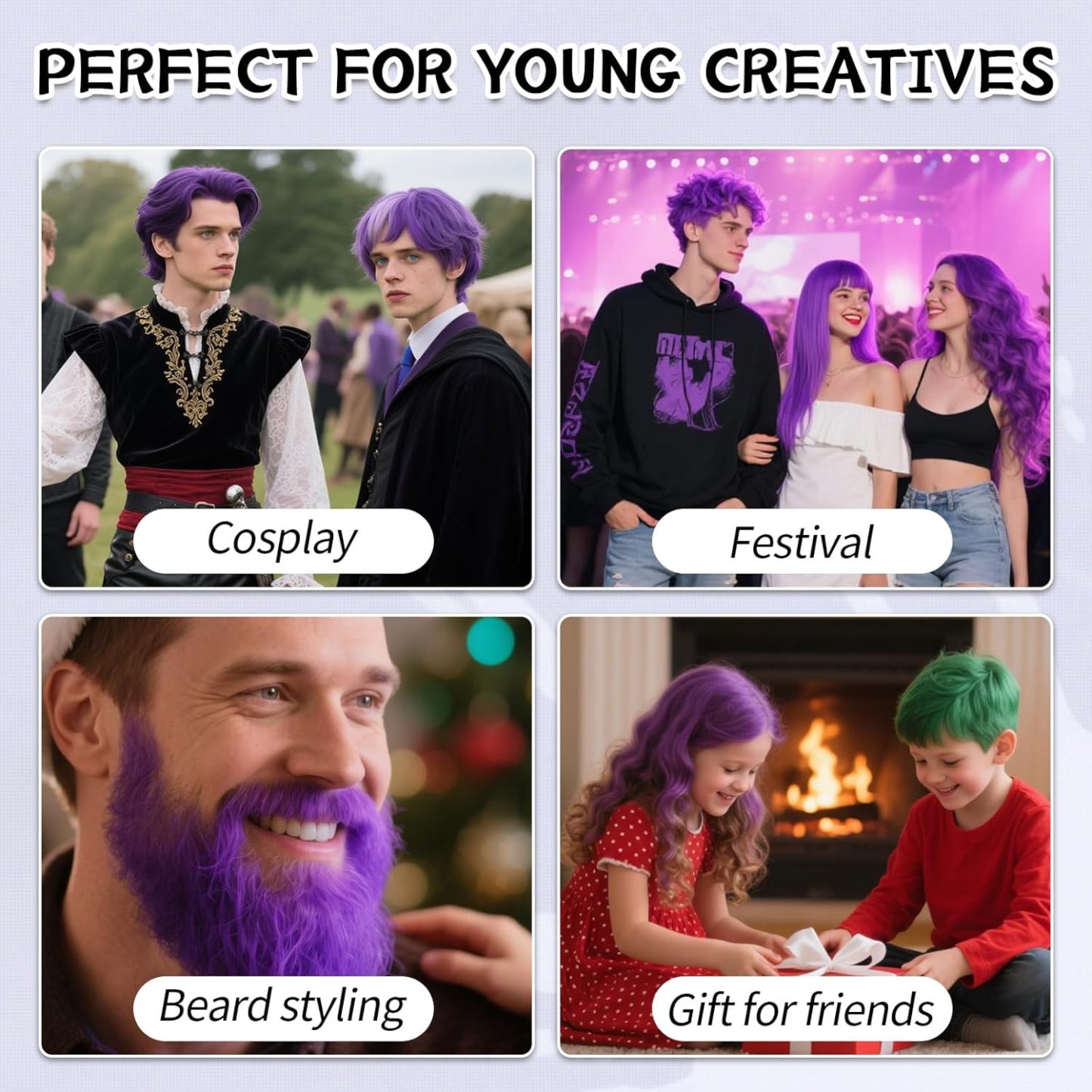 Byhoo Purple Temporary Hair Color Dye