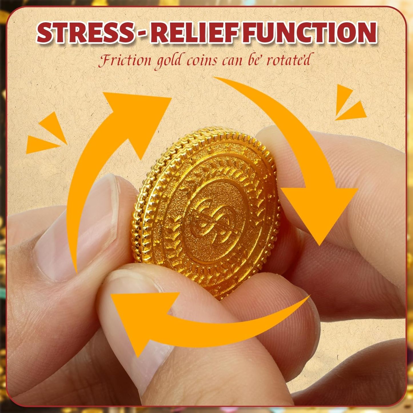 Byhoo Metal Gold Coins,DND Pirate Coins,Stress Relief Tool,with Velvet Drawstring Pouch for Board Games,Role Playing,Treasure Hunts,Pirate Adventure Themed Play Favor