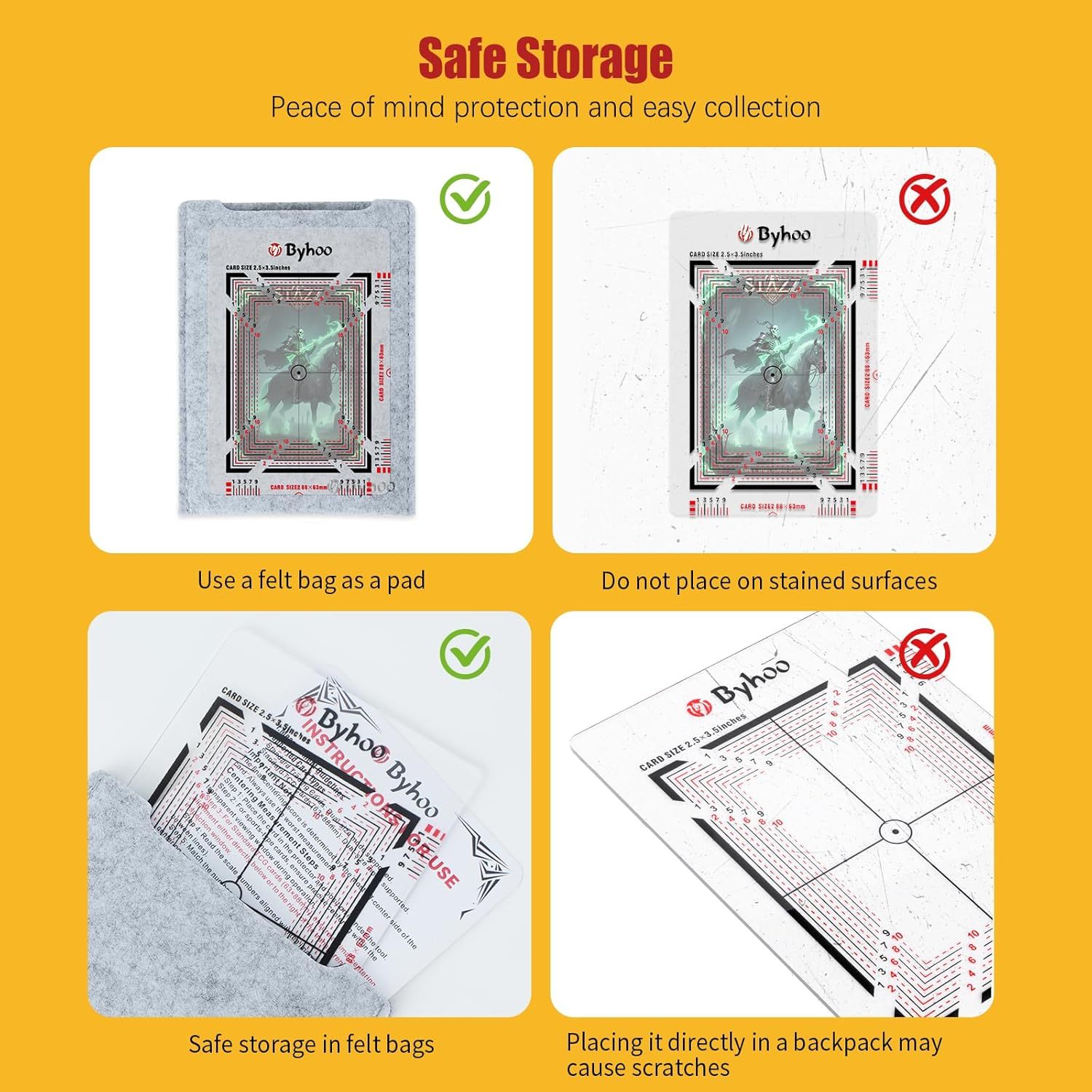 Byhoo Card Grading Kit, Professional Card Centering Tool, Precision Centering System & Magnifying Card Inspection Tool, Anti-Scratch Card Grading Tool Compatible with Pokémon Cards & Sports Cards