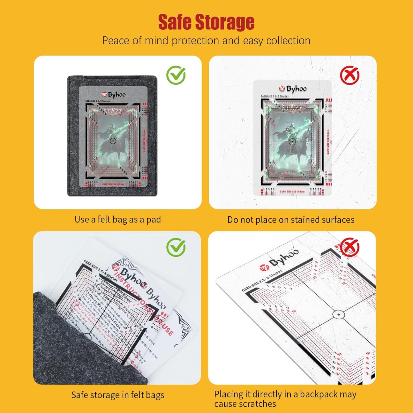 Byhoo Card Grading Kit, Professional Card Centering Tool, Precision Centering System & Magnifying Card Inspection Tool, Anti-Scratch Card Grading Tool Compatible with Pokémon Cards & Sports Cards