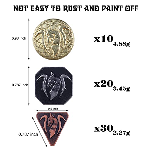 60PCS DND Coins with Leather Pouch