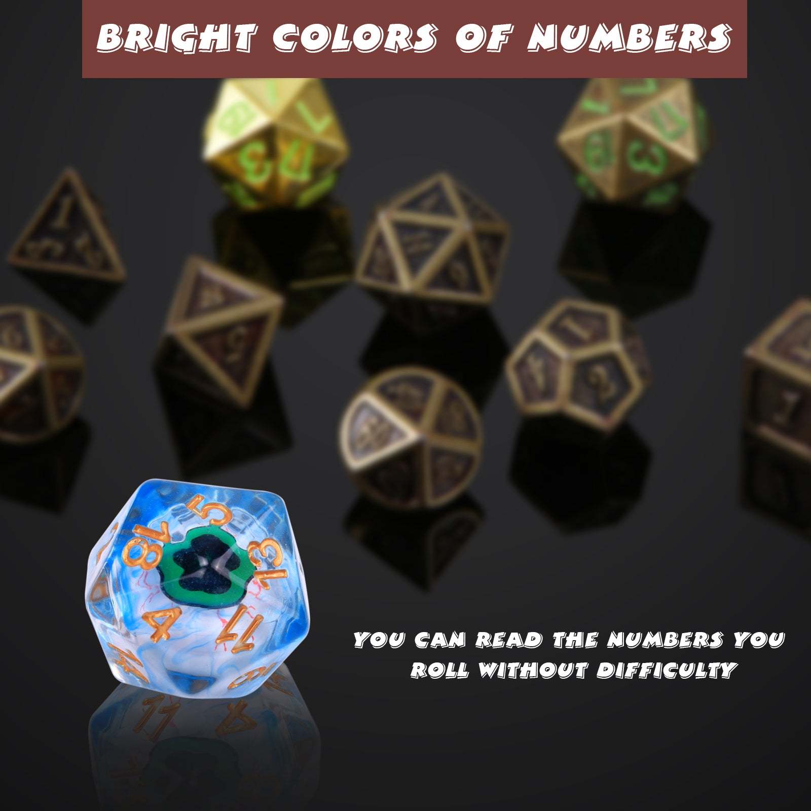 Byhoo DND Eyeball Dice with Metal Box